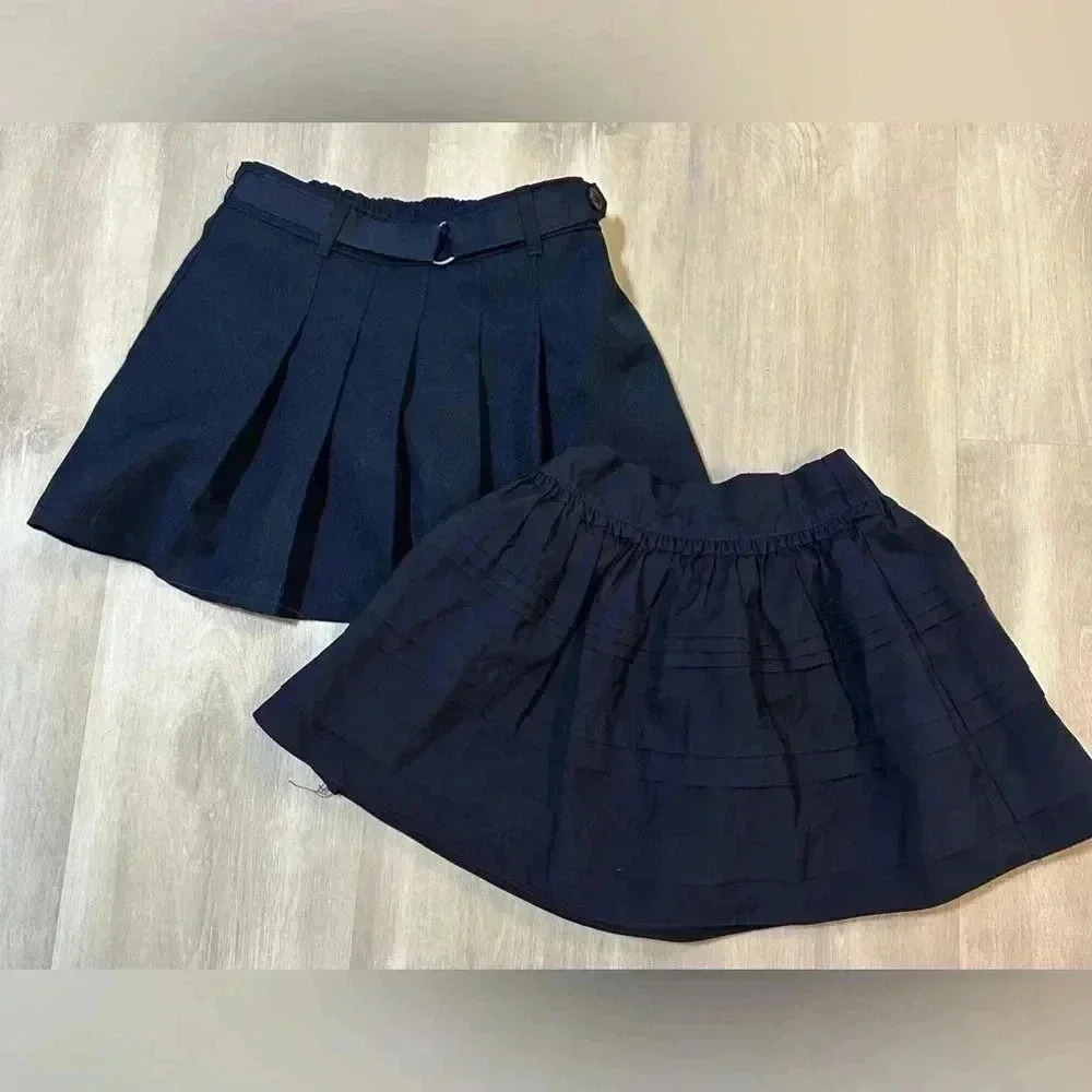 Wonder Nation OshKosh B'gosh Kids Navy Blue Skirts Size 4T 6 Bundle Lot